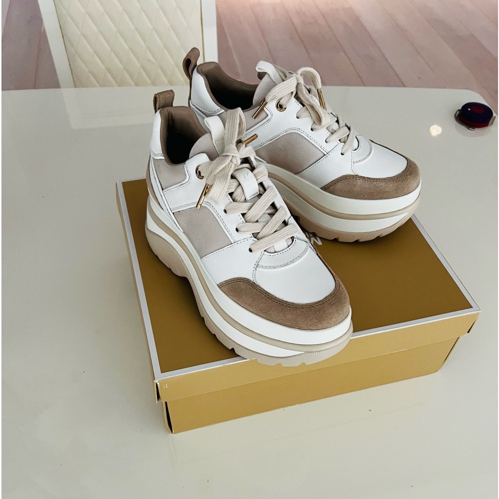 Michael Kors Felicia Leather Platform Dad Trainer Sneakers size 6.5 - Picture 10 of 16